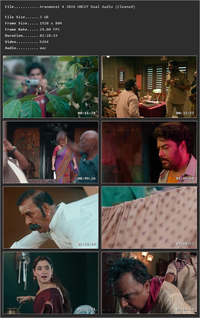 Aranmanai 4 2024 [Hindi (Cleaned) + Tamil] HDRip 720p – 480p – 1080p